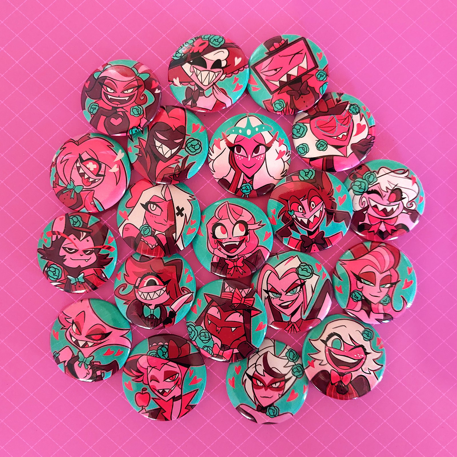 福*い様 undercover STAR pins ピンバッジ　アーカイブ Hazbin Valentines: Button Pins | DatchiDatchi